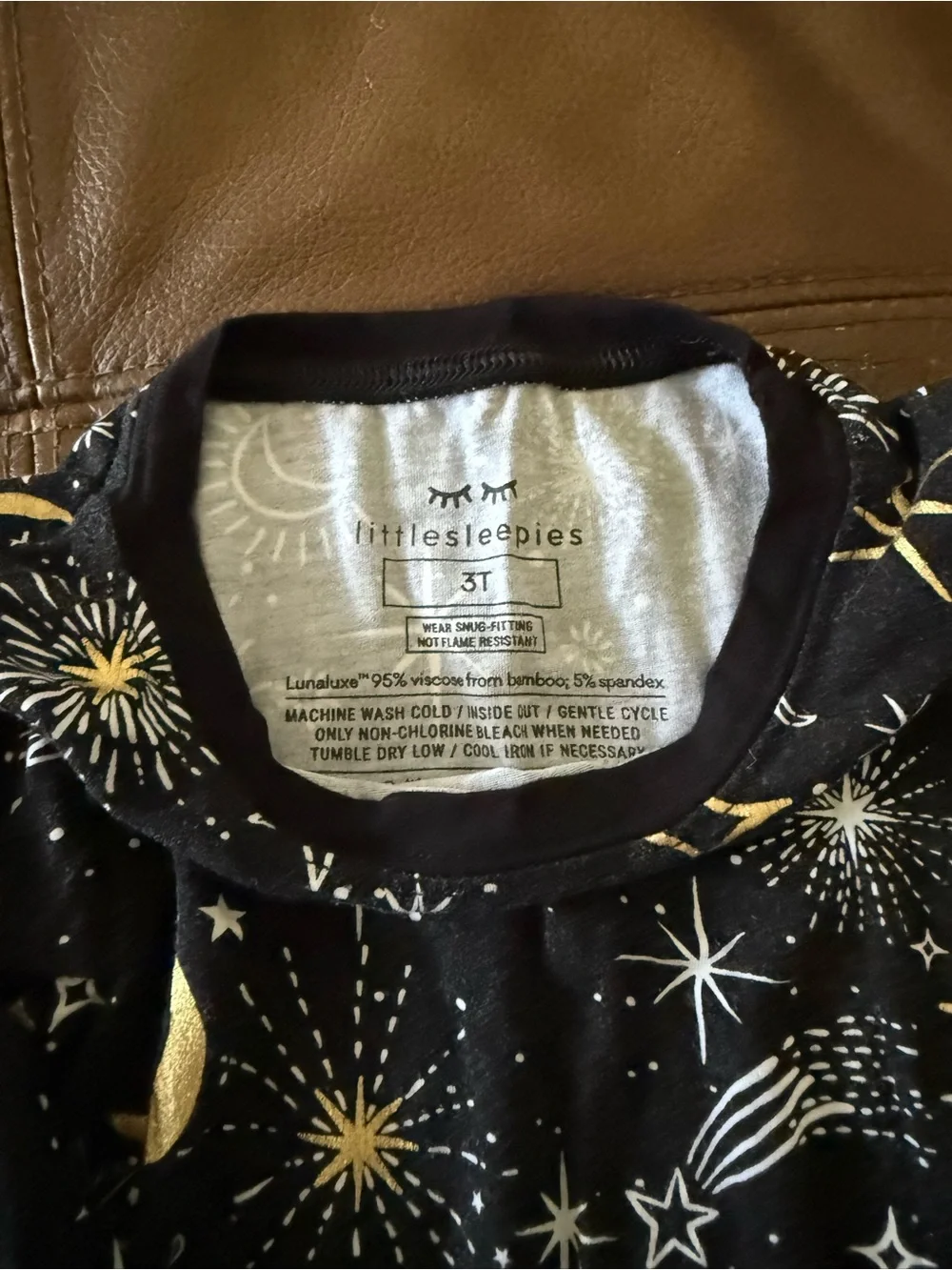 Little Sleepies Black and Gold Celestial Pajama Set